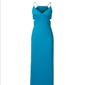 Badgley Mishka Teal Odessa Crossover Gown